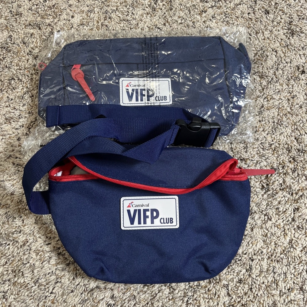 Carnival Cruise VIFP Club Platinum Fanny Packs Toiletry Bags  Set Of 2 NEW